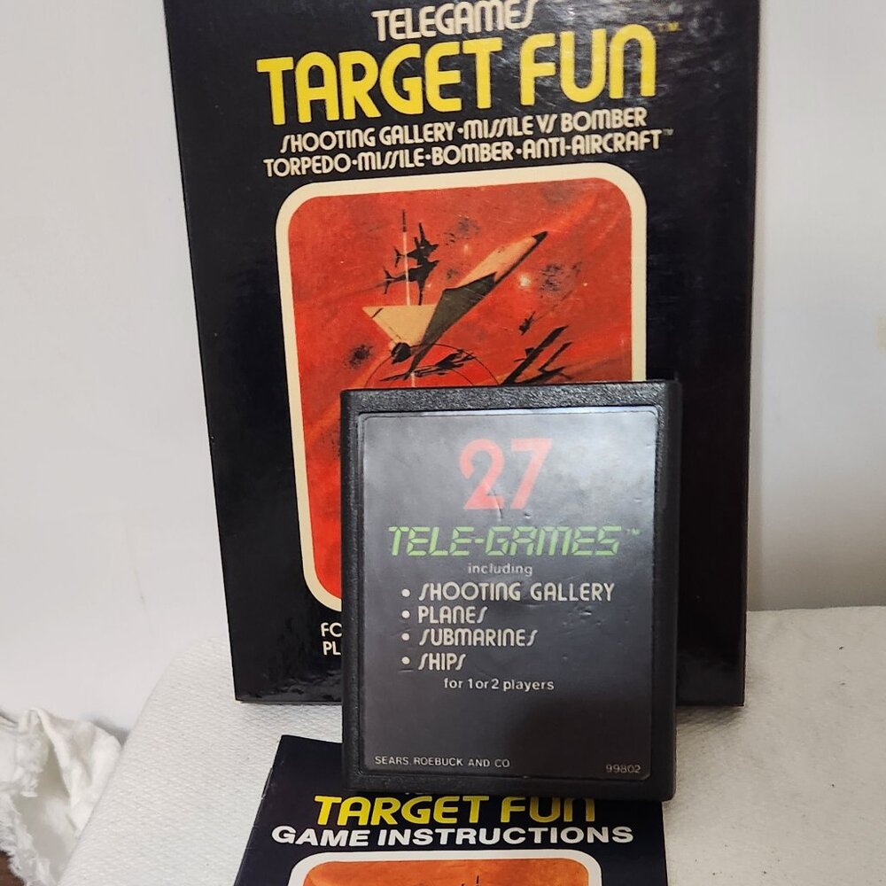 Vintage Video Game Target Fun Atari 2600, 1977 Sears Tele-Games Complete Box